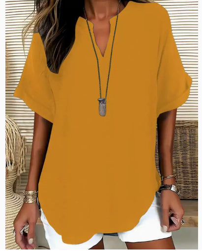 Blouse Élise — Col V Fluide | Tunique Élégante Femme