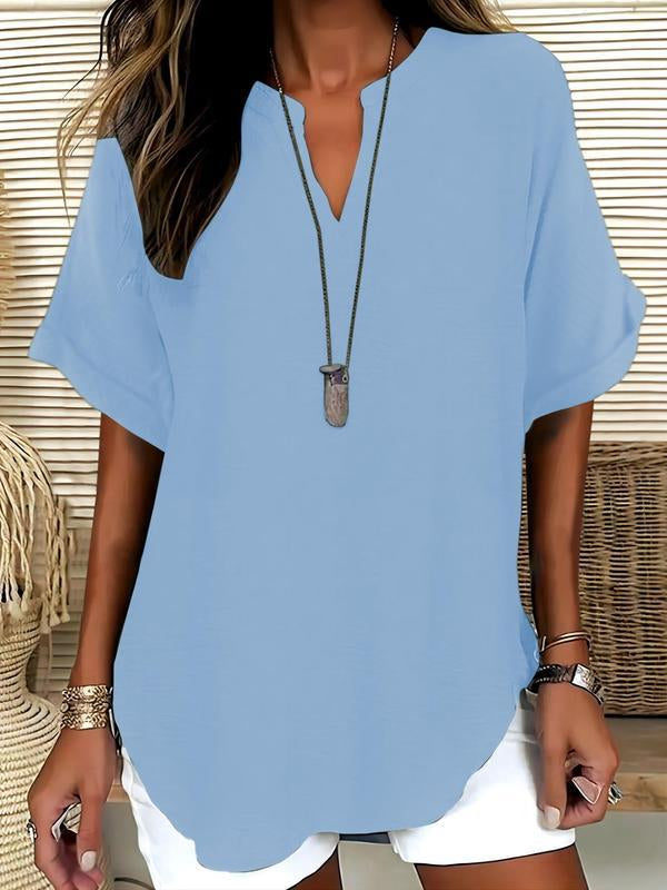 Blouse Élise — Col V Fluide | Tunique Élégante Femme
