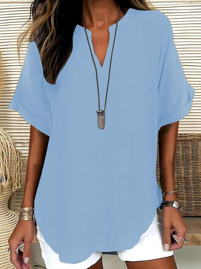 Blouse Élise — Col V Fluide | Tunique Élégante Femme