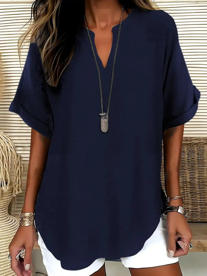 Blouse Élise — Col V Fluide | Tunique Élégante Femme
