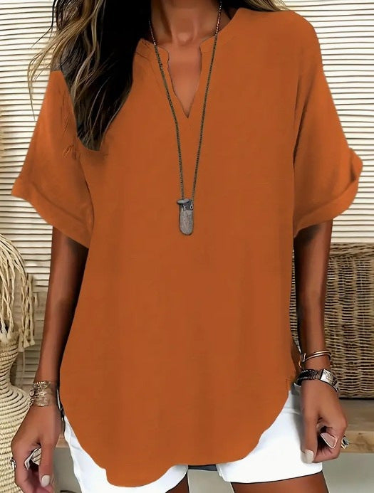 Blouse Élise — Col V Fluide | Tunique Élégante Femme